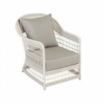 Fauteuil de jardin blanc en rsine biarritz