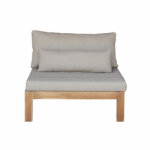 Fauteuil de jardin en teck massif et tissu taupe touquet Fauteuil de jardin en teck massif et tissu taupe touquet