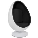 Fauteuil oeuf 'cocoon' blanc et noir