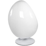 Fauteuil oeuf 'cocoon' blanc et rouge