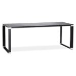 Grand bureau de direction droit 'xline' en verre noir - 200x100 cm Grand bureau de direction droit 'xline' en verre noir - 200x100 cm