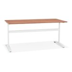 Grand bureau droit 'crypto' en bois finition noyer - 160x80 cm