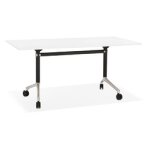 Grand bureau pliable 'flexo' blanc sur roulettes - 160x80 cm Grand bureau pliable 'flexo' blanc sur roulettes - 160x80 cm