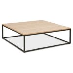 Grande table basse style industriel 'tribeca' en bois finition naturelle et mtal noir