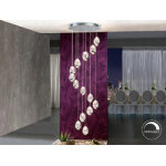 Luminaire suspension design roci 14 lampes chrome