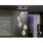 Luminaire suspension design roci chrome 5 lampes Luminaire suspension design roci chrome 5 lampes