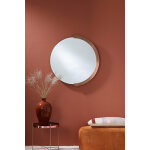 Miroir rond cadre mtal cuivr
