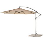 Parasol viena - 300 finition mat anthracite tissus toile beige