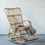 Rocking chair rotin haut dossier vintage
