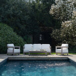 Salon de jardin bas en aluminium 5 places