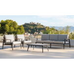 Salon de jardin sofa en aluminium