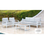 Salon de jardin sofa en aluminium