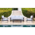 Salon de jardin sofa en aluminium