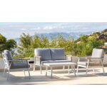 Salon de jardin sofa en aluminium