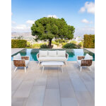 Salon de jardin sofa aluminium et rsine tresse