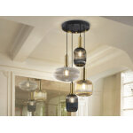 Suspension 4 lampes noire / mtal