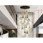 Suspension noire / laiton 18 ampoules led Suspension noire / laiton 18 ampoules led