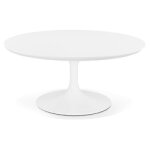 Table basse de salon ronde 'buster mini' en bois et mtal blanc -  90 cm