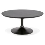 Table basse de salon ronde 'buster mini' en bois et mtal noir -  90 cm