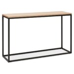 Table console style industriel 'river' en bois finition naturelle et mtal noir