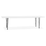 Table à dîner design extensible 'huski' blanche avec pieds noirs style industriel - 170(270)x100 cm Table à dîner design extensible 'huski' blanche avec pieds noirs style industriel - 170(270)x100 cm