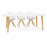 Table  dner ronde extensible 'iglou' style scandinave - 120(220)x120 cm
