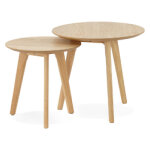 Tables gigognes ronde 'gaby' en bois naturel Tables gigognes ronde 'gaby' en bois naturel
