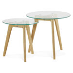 Tables gigognes ronde 'lovyou' en verre