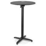 Table haute pliable 'penumbra' ronde noire -  68 cm