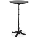 Table haute ronde 'domy round' style rustique en pierre noire effet marbre - 60x60 cm Table haute ronde 'domy round' style rustique en pierre noire effet marbre - 60x60 cm