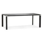 Table de runion /  manger design 'xline' en verre noir - 200x100 cm
