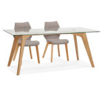 Table de salle à manger design 'salto' en verre - 180x90 cm Table de salle à manger design 'salto' en verre - 180x90 cm