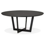 Table de salle  manger ronde 'lulu' en bois et mtal noir - 140 cm