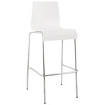 Tabouret haut 'kwatro' empilable en bois blanc sur 4 pieds