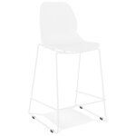 Tabouret snack mi - hauteur 'berlin mini' blanc empilable avec pied en mtal blanc