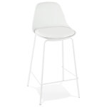 Tabouret snack mi - hauteur 'cookie mini' blanc style industriel