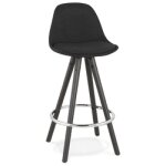 Tabouret snack mi - hauteur design 'dani mini' en tissu et bois noir