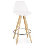 Tabouret snack mi - hauteur 'florence mini' en tissu bouloch blanc style scandinave