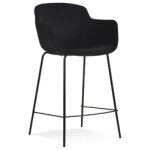 Tabouret snack mi - hauteur 'larissa mini' en velours noir