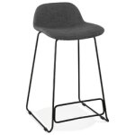 Tabouret snack mi - hauteur 'moskow mini' noir style industriel avec pieds en mtal noir