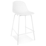 Tabouret snack mi - hauteur perfor 'loki mini' blanc intrieur / extrieur