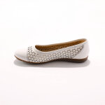 Ballerine cuir ajour - blancheporte