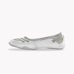 Ballerines souples cuir et textile a�r� bandes �lastiqu�es - blancheporte