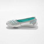 Ballerines souples cuir et textile ar bandes lastiques - blancheporte