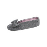 Ballerines velours issu de l'agriculture biologique * * - large noeud - 41 / 42 - gris - isotoner