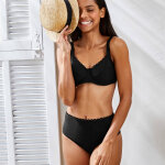 Bas de maillot de bain maxi taille haute maille nid d'abeille vilorio - blancheporte