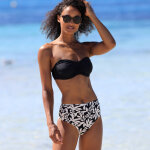 Bas de maillot de bain taille haute imprim linao - blancheporte