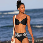 Bas de maillot de bain taille haute uni - effet drap� - blancheporte