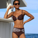 Bas de maillot de bain taille haute uni - effet drap� - blancheporte