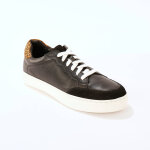 Baskets  lacets en cuir, 2 paires de lacets - blancheporte